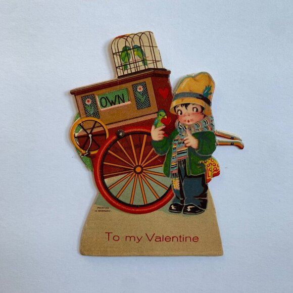 Vintage Articulating Valentine's Day Card Germany - Picture 1 of 3